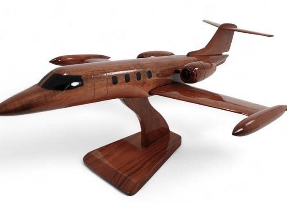 Mahogany Lear Jet 35 Scale Model - 5