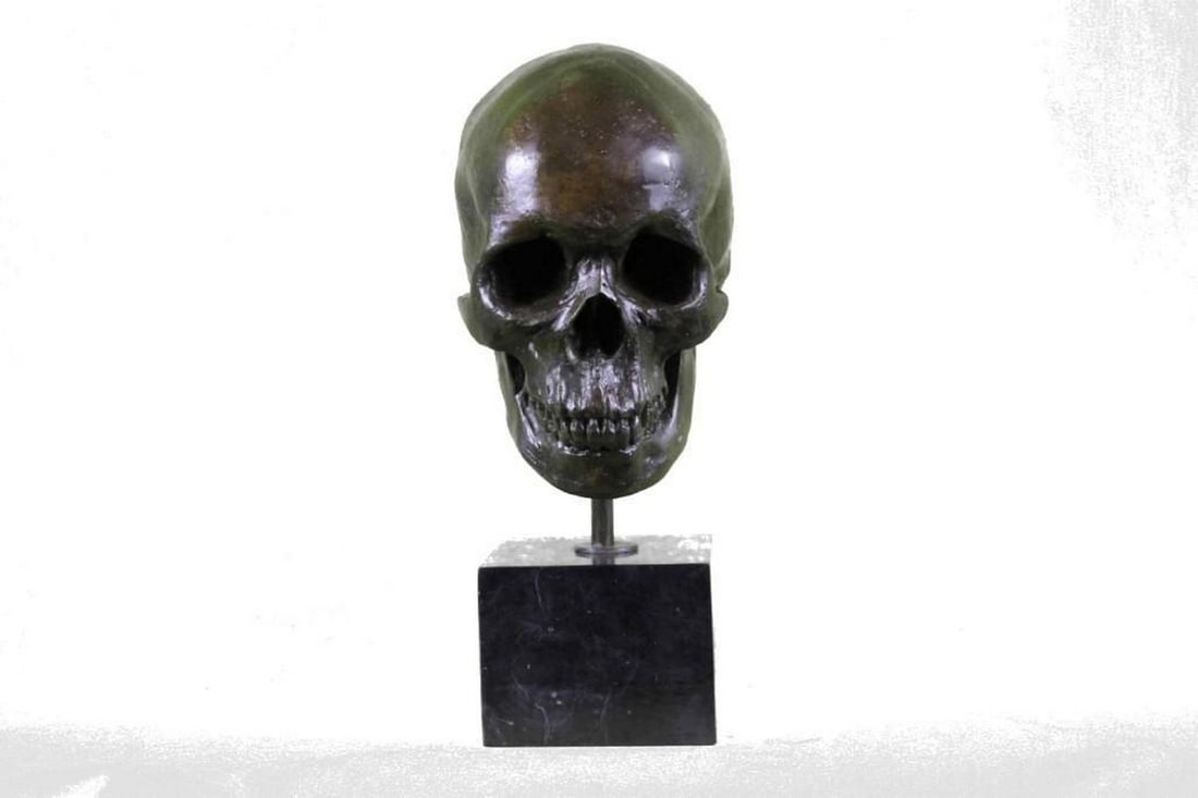 Skeleton Head Bust Bronze Sculpture: Skeleton Head Bust Bronze Sculpture This is the creepiest yet most interesting at the same time sculpture. For the people that love Halloween or simply find weird and unique things beautiful this one