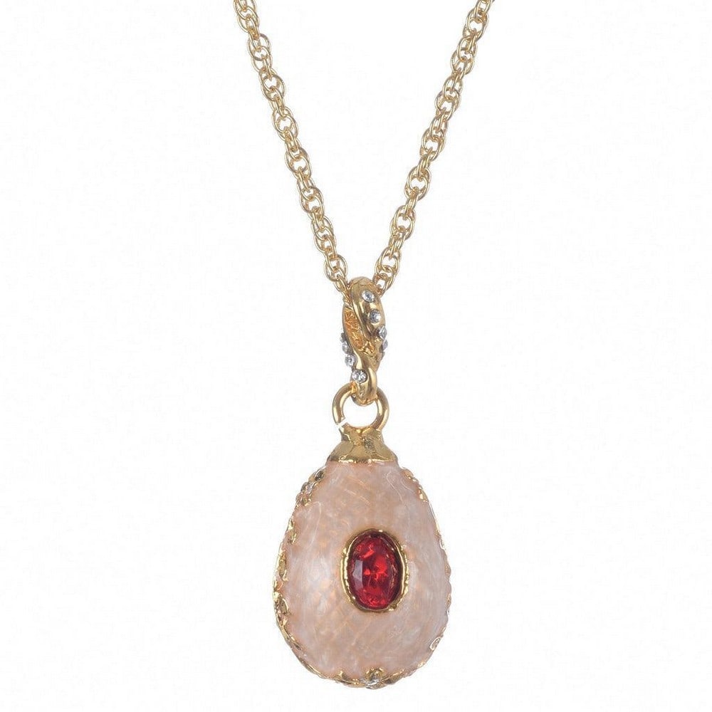 Pink Egg Pendant Gold Necklace: Pink Egg Pendant Gold Necklace Enamel painted pendant necklace decorated with austrian crystals. This egg pendant is a great gift for a loved one or for yourself. It is such a unique present it is mad