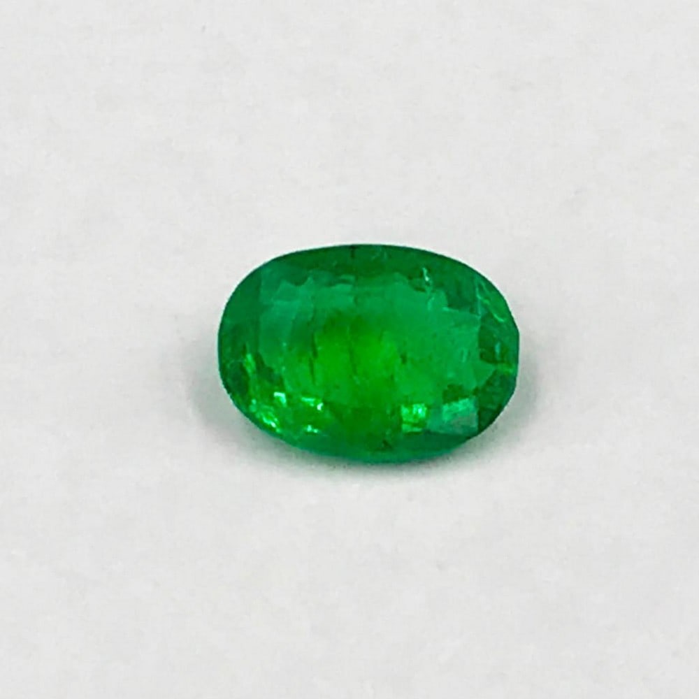 Oval Shaped Emerald: Oval Shaped Emerald For many, emerald is considered to be the symbol of rebirth. It is also believed to represent good fortune, youth, balance, growth, peace, and foresight Size- 7.4 x 5.3 mm, 0.84 c