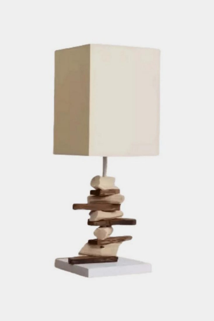 Stacked Form Wooden Table Lamp (1 of 3)
