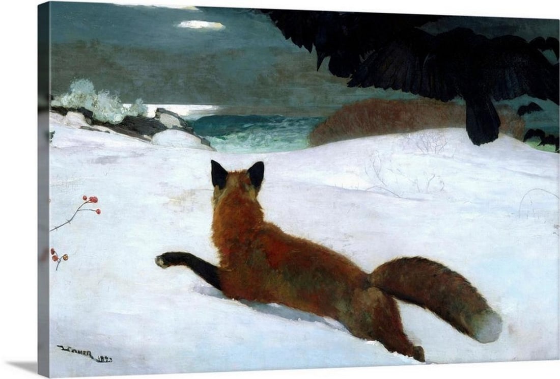 The Fox Hunt, Canvas Reproduction by Winslow Homer – 24" x 16": The Fox Hunt, Canvas Reproduction by Winslow Homer – 24" x 16" Winslow Homer (1836–1910) was one of the most celebrated American painters of the 19th century, known for his mastery of wate