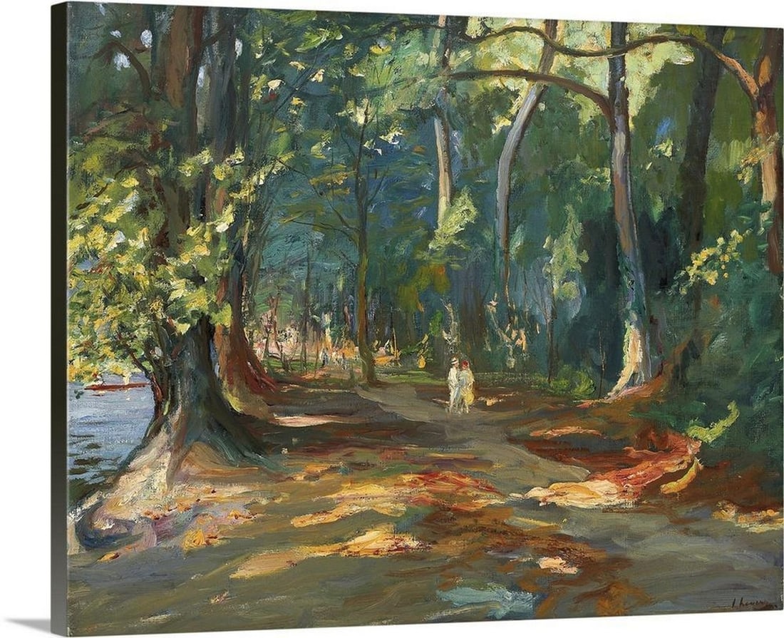 The Path By The River, Maidenhead, 1919 Canvas Reproduction – 24" × 20": The Path By The River, Maidenhead, 1919 Canvas Reproduction – 24" × 20" Painted in 1919 by John Lavery, this artwork captures a peaceful riverside path in Maidenhead. With soft brushwork a
