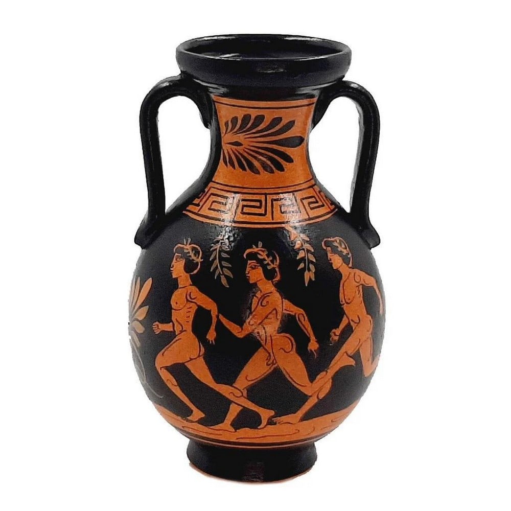 Red Figure Amphora Replica 17cm – Runners from Ancient Athletics: Red Figure Amphora Replica 17cm – Runners from Ancient Athletics Experience this Red Figure Amphora Replica, a hand-painted reproduction inspired by classical Greek pottery. The design depicts runne