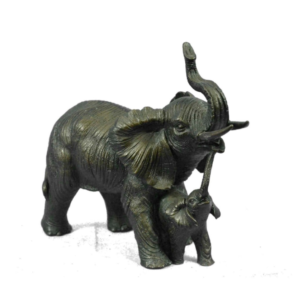 Mother & Baby Elephant Bronze Sculpture: Mother & Baby Elephant Bronze Sculpture The Elephant family celebrates the unbreakable bond between mother and child. the artist captures a sweet moment between mother and child and is cast