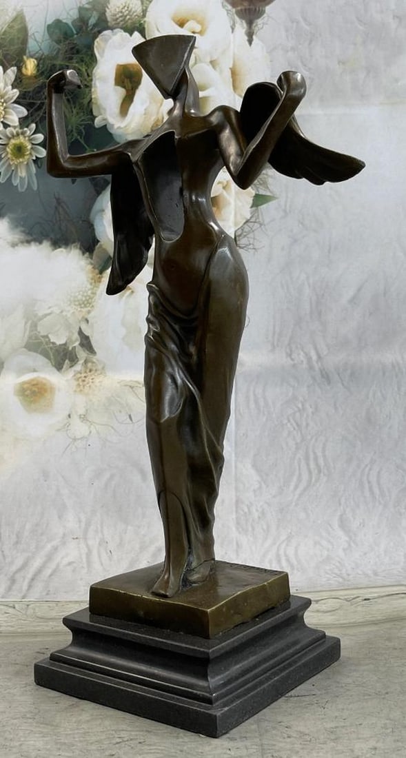 Inspired Heavenly Angel Bronze Sculpture On Marble Base - 16" x 8": Inspired Heavenly Angel Bronze Sculpture - 16" x 8" By acquiring this tribute sculpture, you are inviting a genuine piece of art history into your home. The sculpture is meticulously crafted