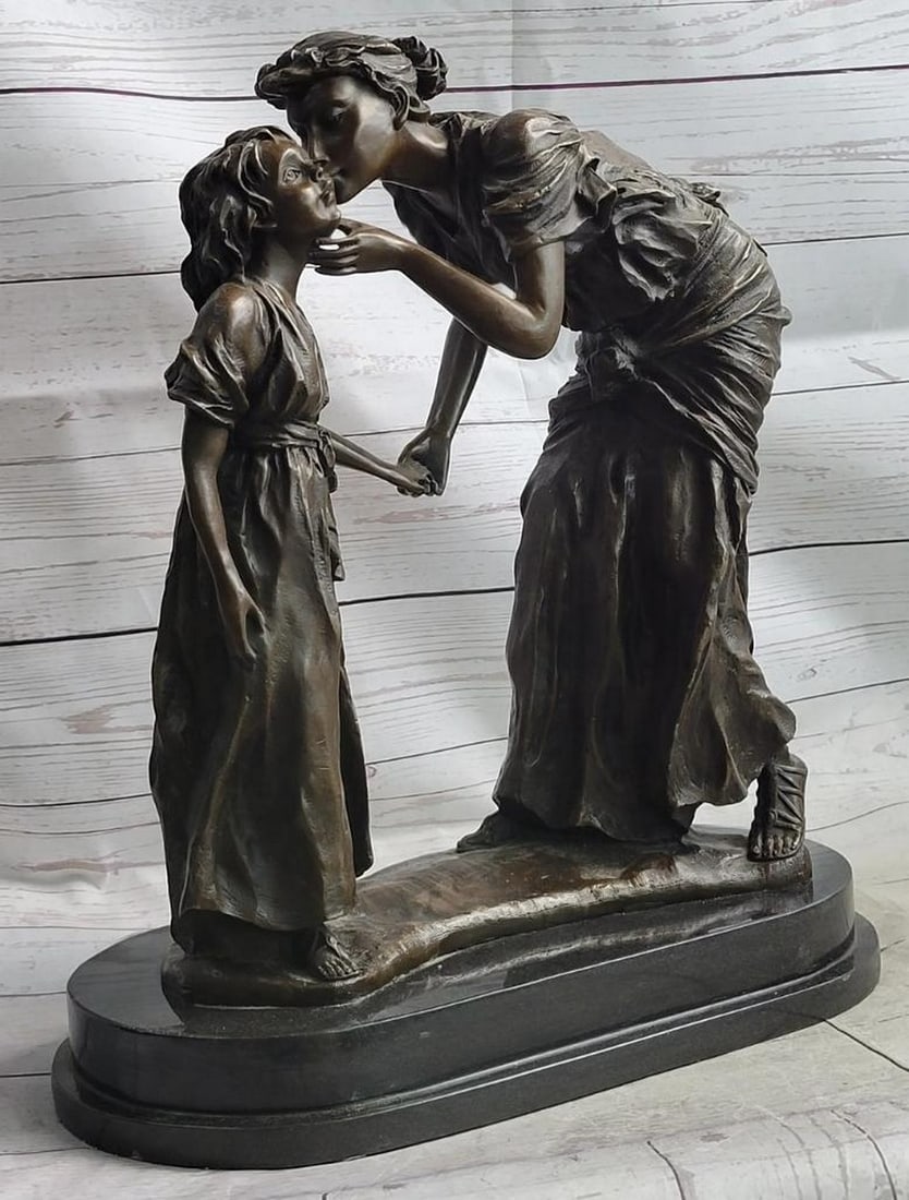 Mother Child Strongest Bond Solid Bronze Sculpture - 19" x 15.5": Mother Child Strongest Bond Solid Bronze Sculpture - 19" x 15.5" Celebrate the profound bond between a mother and child with the Mother Child Strongest Bond Solid Bronze Sculpture by p.J. Men