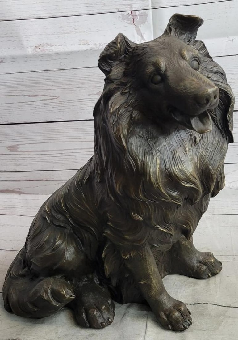 Shetland Sheep Dog Original Bronze Statue - 15" x 15" (1 of 6)