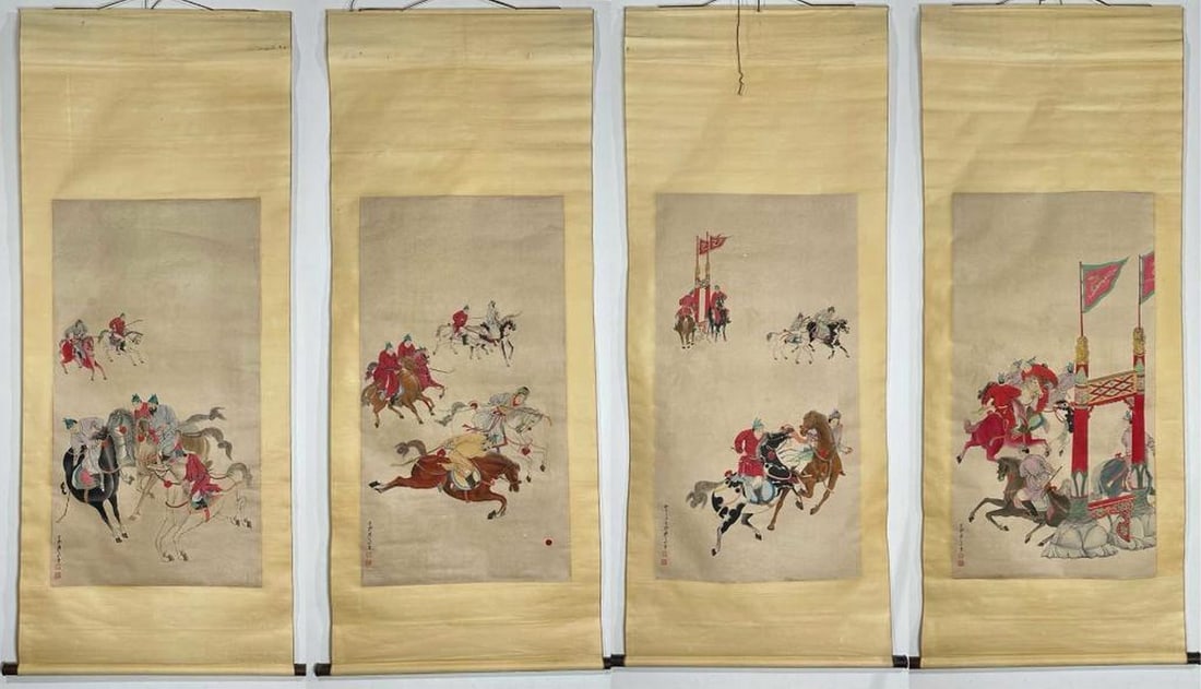 Warrior Legends Inspired Scroll Set by Zhang Daqian (1 of 12)