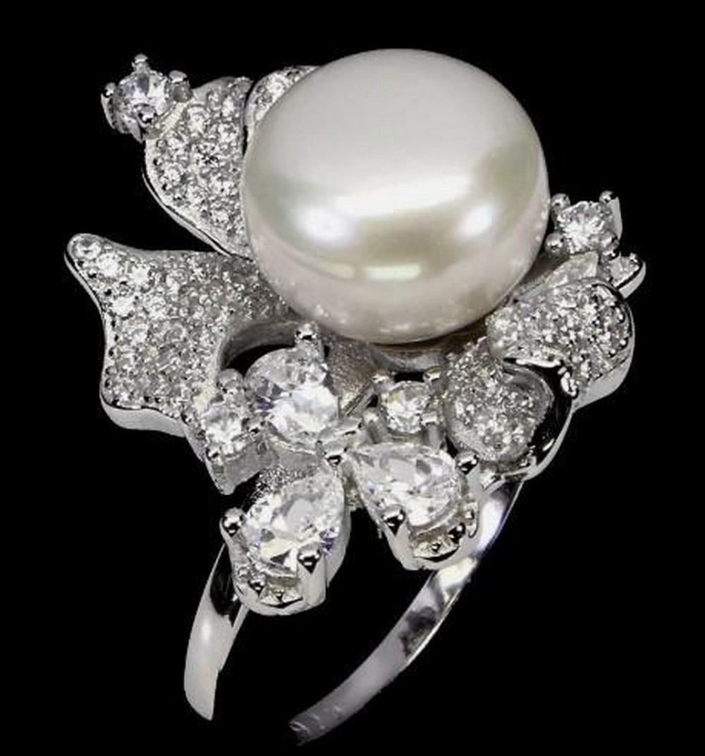 Sterling Silver Statement Pearl Ring - 2