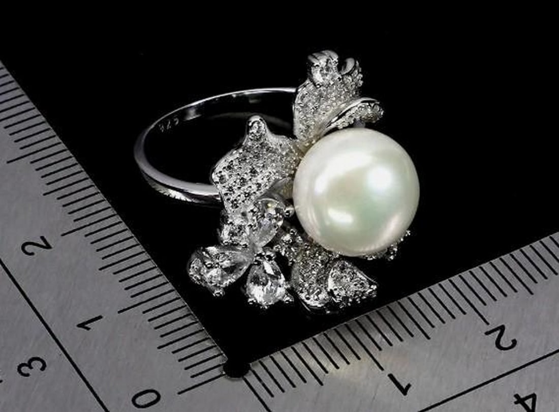 Sterling Silver Statement Pearl Ring - 3