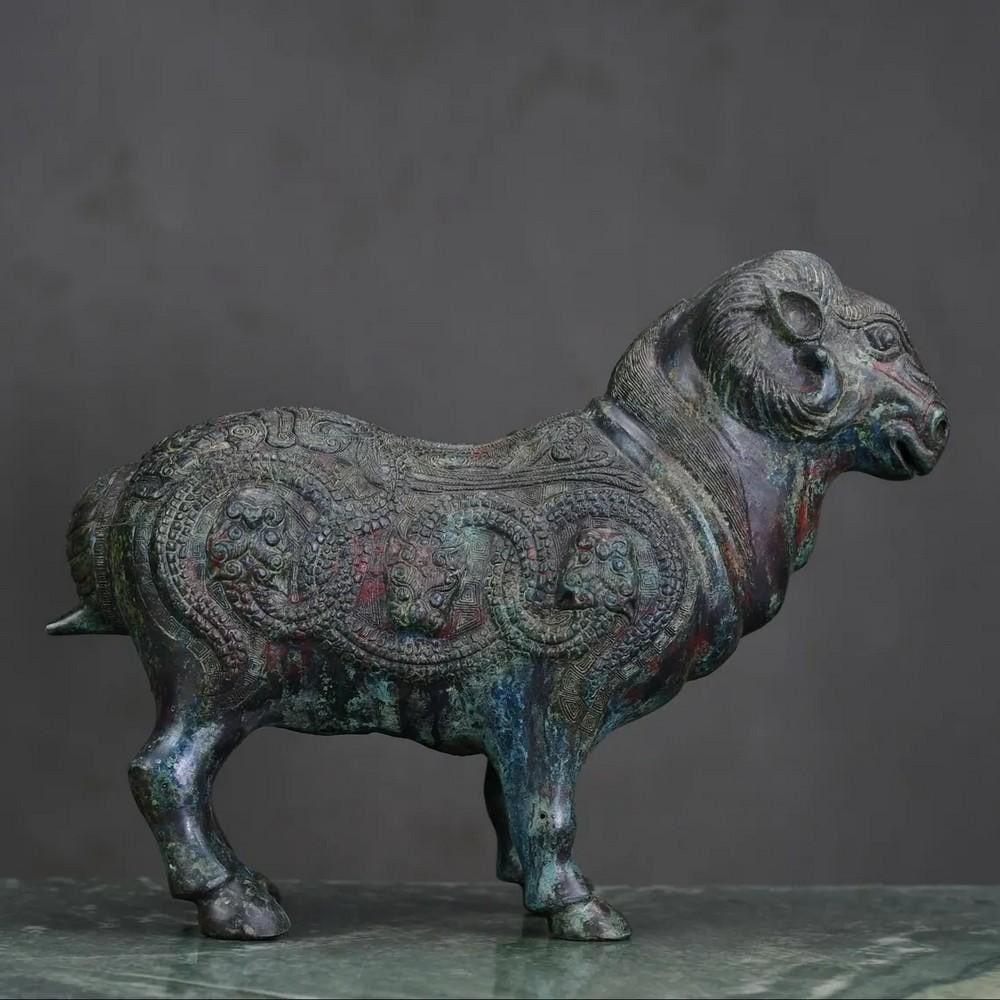 Antique Chinese Bronze Sheep Statue (1 of 8)