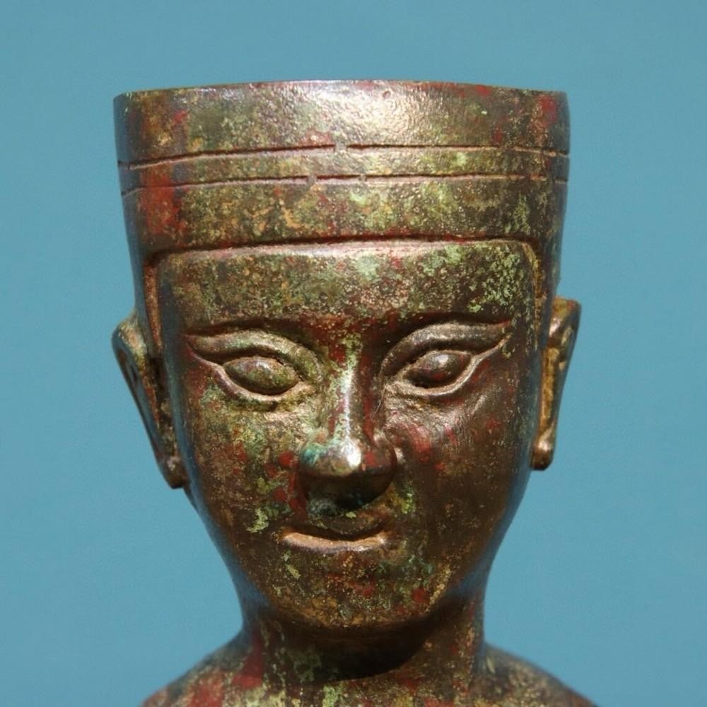 Bronze Human-Face Bird Statue - 4