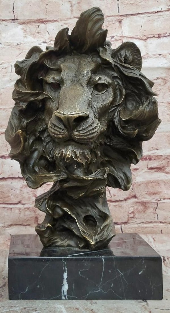 Miguel Lopez (Milo) Original Bronze Sculpture of Lion Head – 13.5" x 7" (1 of 6)