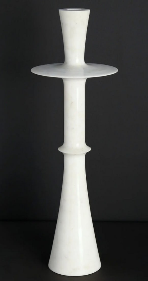 White Marble Candle Holder – 24.5" (1 of 4)