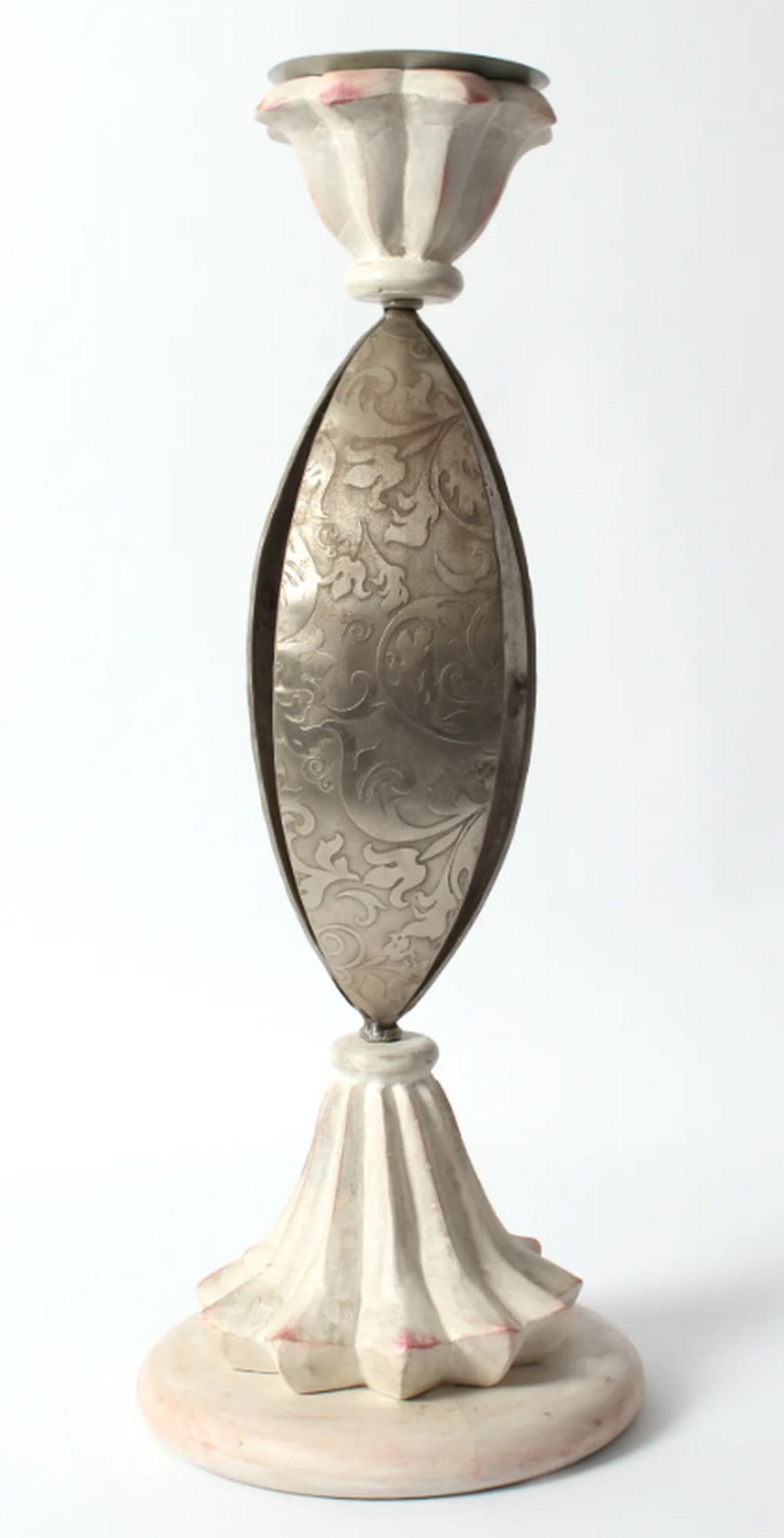 21" Wood and Iron Designer Candle Holder – Home Decor (1 of 4)