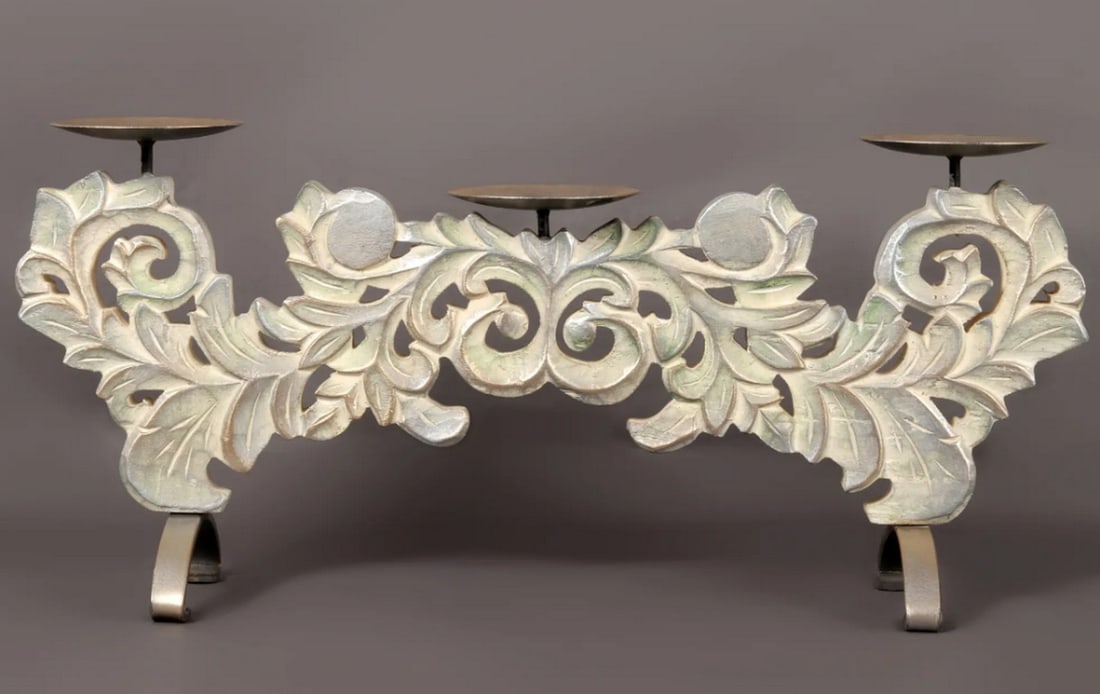 Wooden Carved Designer Candle Holder – 24" (1 of 10)