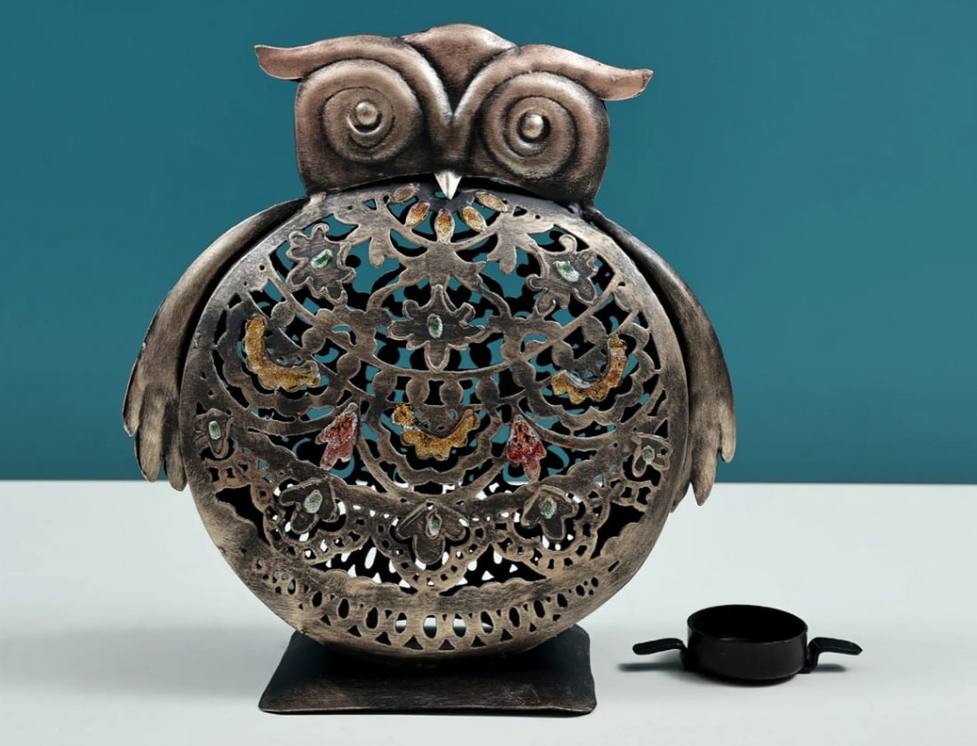 7" Owl Standing Candle Stand - 2