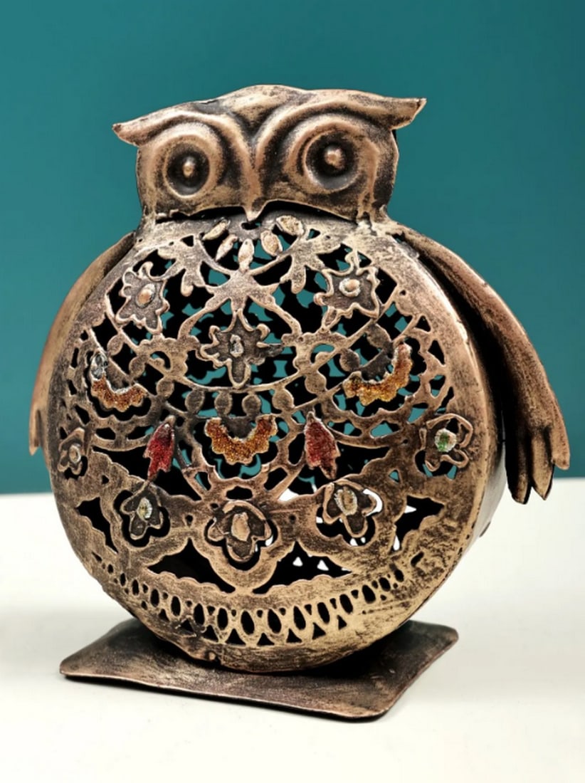 7" Owl Standing Candle Stand - 3