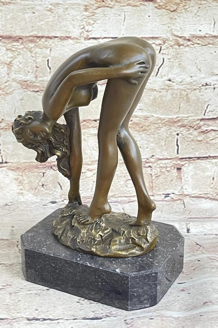 Ethereal Beauty Original Bronze Sculpture Signed by Aldo Vitaleh - 8" x 5": Ethereal Beauty Original Bronze Sculpture Signed by Aldo Vitaleh - 8" x 5" Capturing the mesmerizing allure of the human form, this bronze sculpture by acclaimed artist Aldo Vitaleh is a tribu