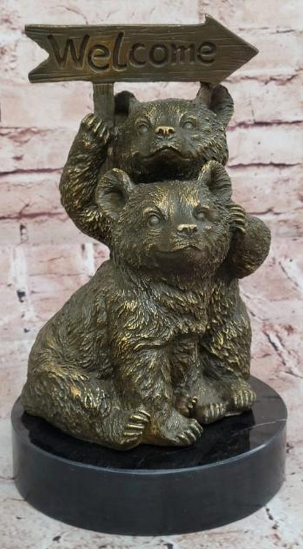 Whimsical Bear Cub Welcome Statue (1 of 6)