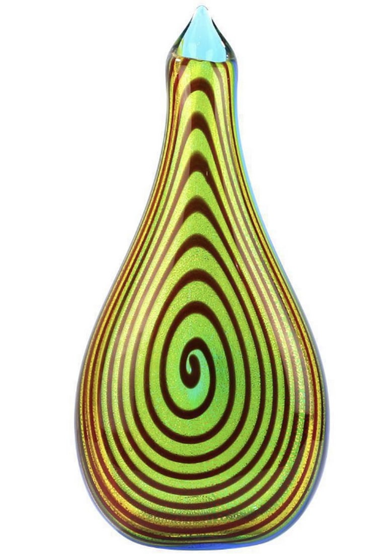 Hypnosis Vase: Blown Glass Masterpiece in Original Murano Glass: Hypnosis Vase: Blown Glass Masterpiece in Original Murano Glass Handmade blown vase featuring a striking spiral texture. This colorful piece is perfect for adding a vibrant touch to spring décor or