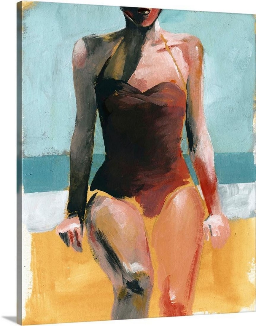 Retro Swim Canvas Print by Jennifer Paxton Parker: Retro Swim Canvas Print by Jennifer Paxton Parker Canvas print featuring “Retro Swim” by Jennifer Paxton Parker, an artist known for her intuitive and romantic approach to painting, blending