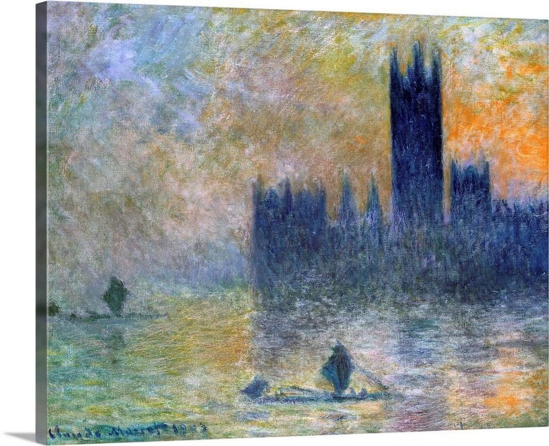 The Houses of Parliament (Effect of Fog) Canvas Reproduction (1 of 2)