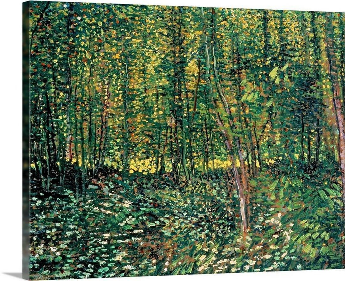 Trees and Undergrowth Canvas Reproduction: Trees and Undergrowth Canvas Reproduction Bring the beauty of nature indoors with Vincent van Gogh’s Trees and Undergrowth, a captivating forest scene alive with color and texture. This canvas repr