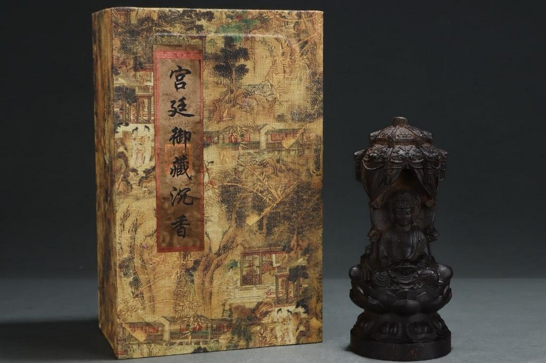 Inspired Old Collection Three-Sided Agarwood Buddha: Inspired Old Collection Three-Sided Agarwood Buddha A rare and finely carved three-sided Buddha statue crafted from aromatic aged agarwood. This unique piece features detailed depictions of Buddha on