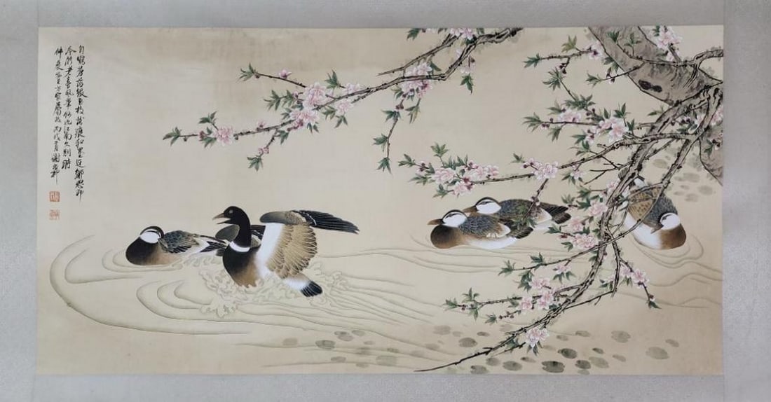 Xie Zhiliu Inspired Bird-and-Flower Painting on Paper (1 of 9)