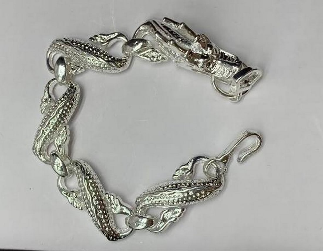 Tibetan Silver Toned Flying Dragon Bracelet (1 of 4)