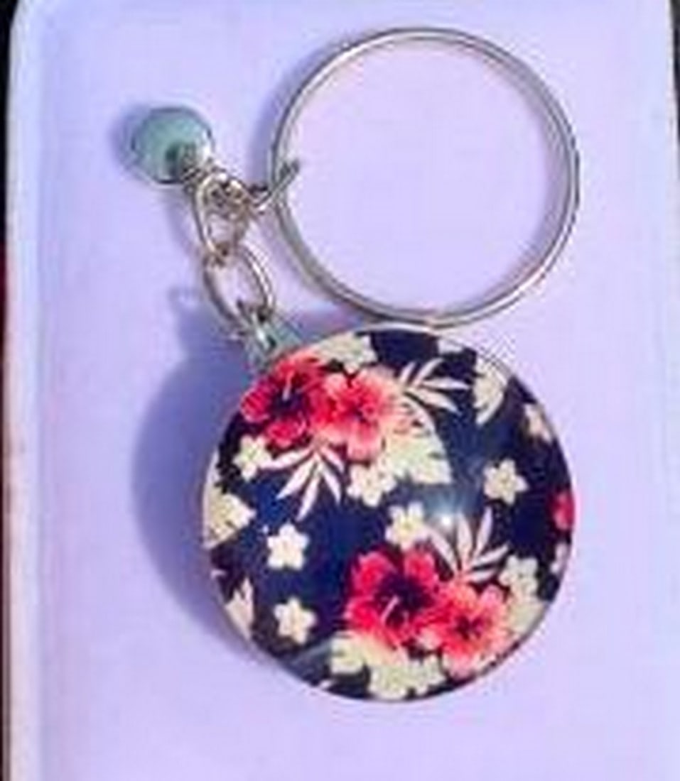 Double-Sided Floral & Patterned Keychain - 3