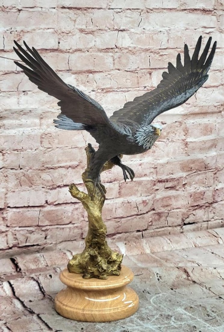 Juno Original Juno Bald Eagle Bronze Sculpture on Marble Base – 19" x 18" (1 of 5)