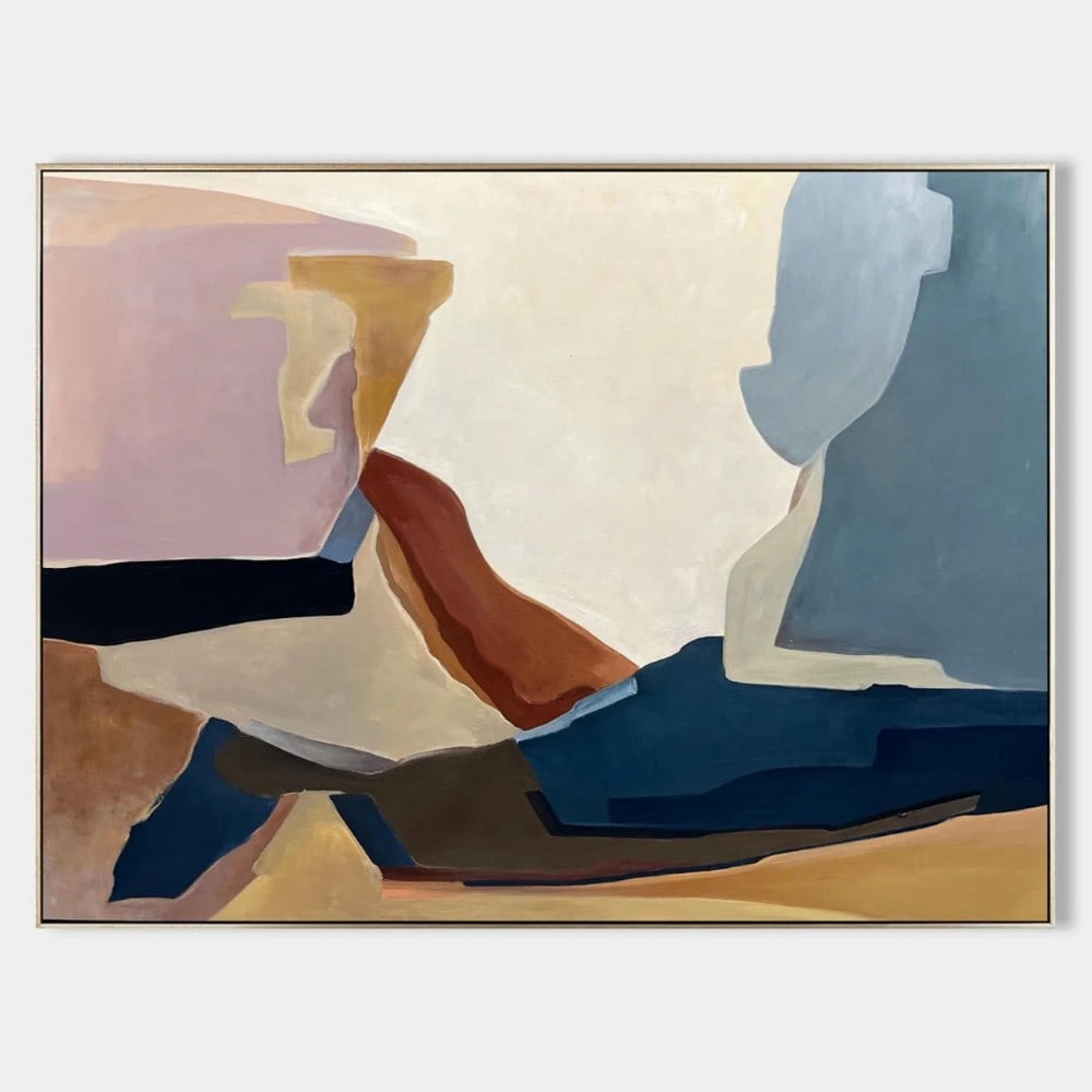 Horizon Fragments Abstract Canvas Painting: Horizon Fragments Abstract Canvas Painting Celebrate the quiet balance of color and form with Horizon Fragments, an abstract canvas painting inspired by shifting landscapes and softened horizons. Mute