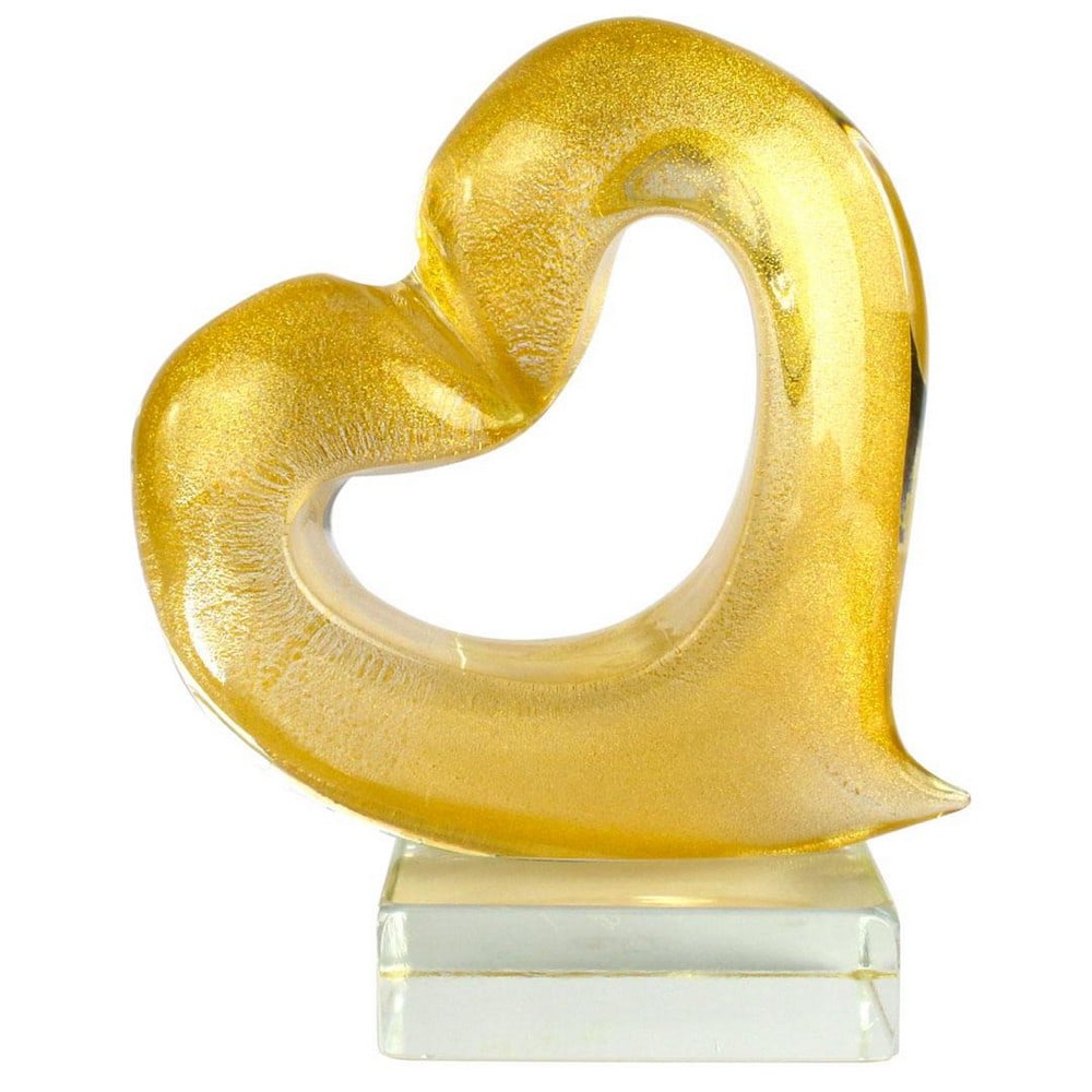 Murano Glass Gold Heart Sculpture (1 of 1)