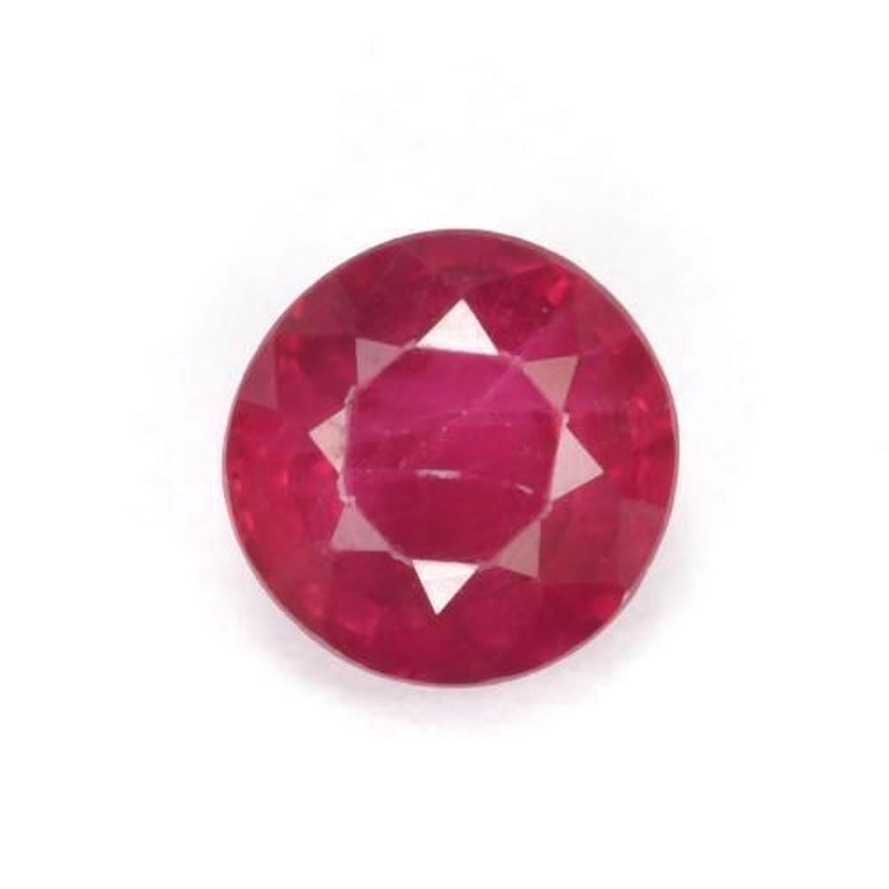 0.35 ct Round Cut Crimson Fire Ruby Gemstone: 0.35 ct Round Cut Crimson Fire Ruby Gemstone Introducing the 'Crimson Fire Ruby Gemstone' - a passionate masterpiece that captivates hearts with its fiery red hues and radiant brilliance. Symb