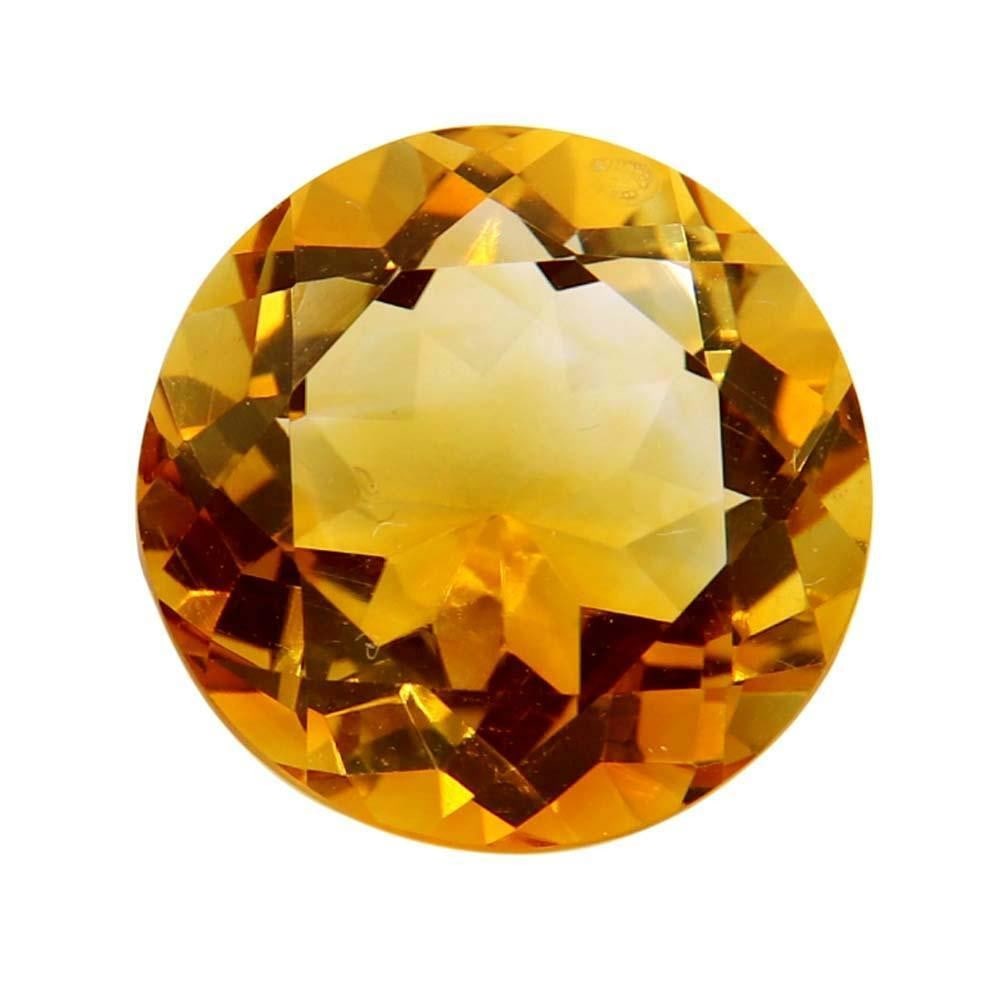7.53ct Round Faceted Citrine Gemstone: Round Faceted Citrine Large sized Citrine, clean center piece, Size- 13 m, Weight- 7.53 ct View photos for further de