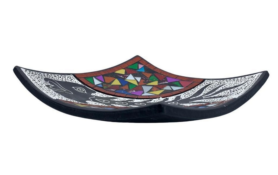 Colourful Mosiac Patterned Decorative Plate - 4