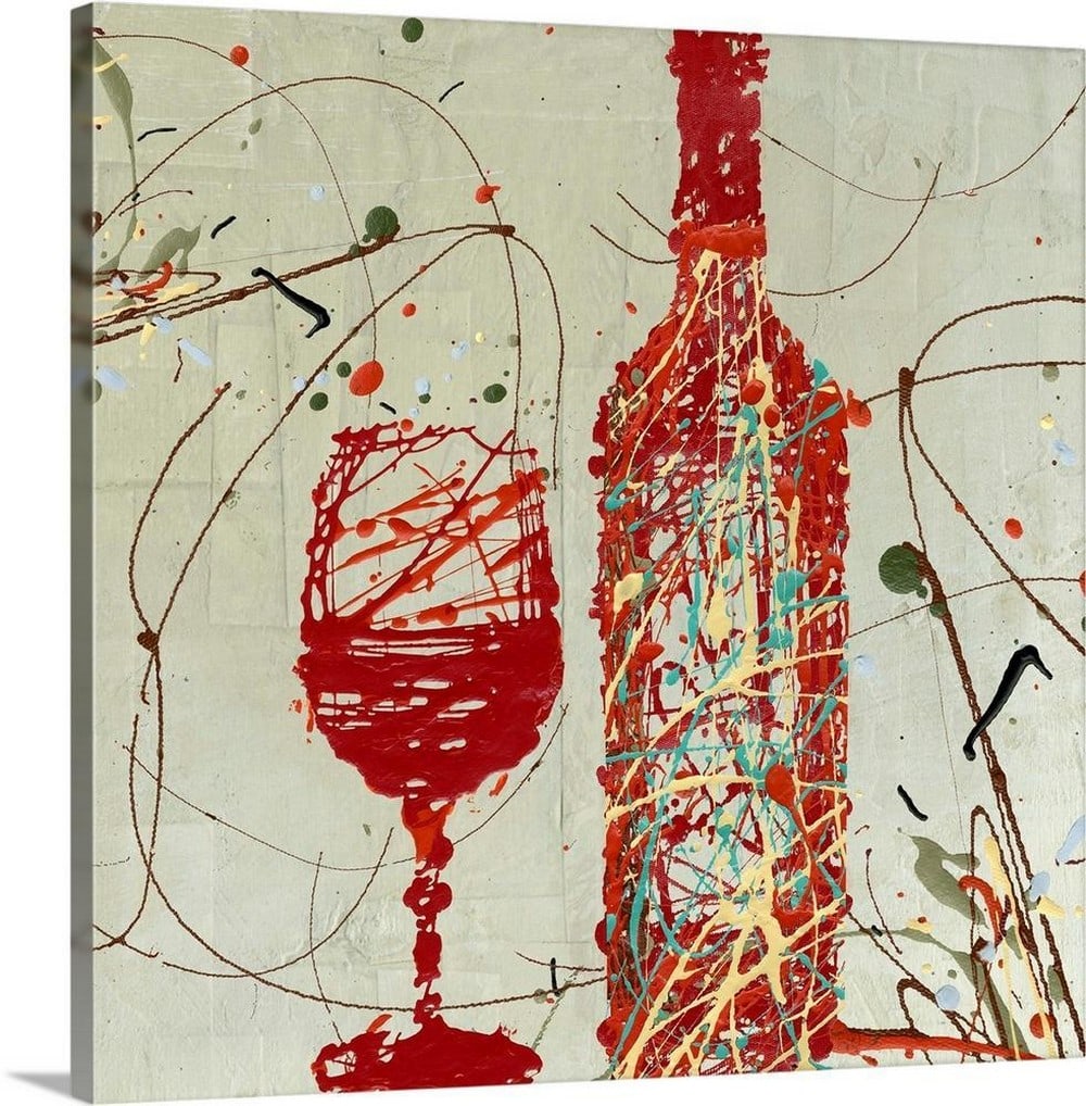 Wine Expressions Canvas Reproduction125: Wine Expressions Canvas Reproduction Wall art depicting a single wine bottle and a wine glass. The simple composition highlights the elegance of classic Italian wine culture with a clean, focused