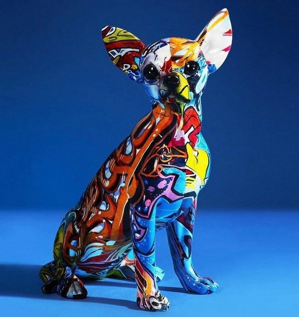 10" - Custom Chihuahua Graffiti Painted Statue (1 of 2)