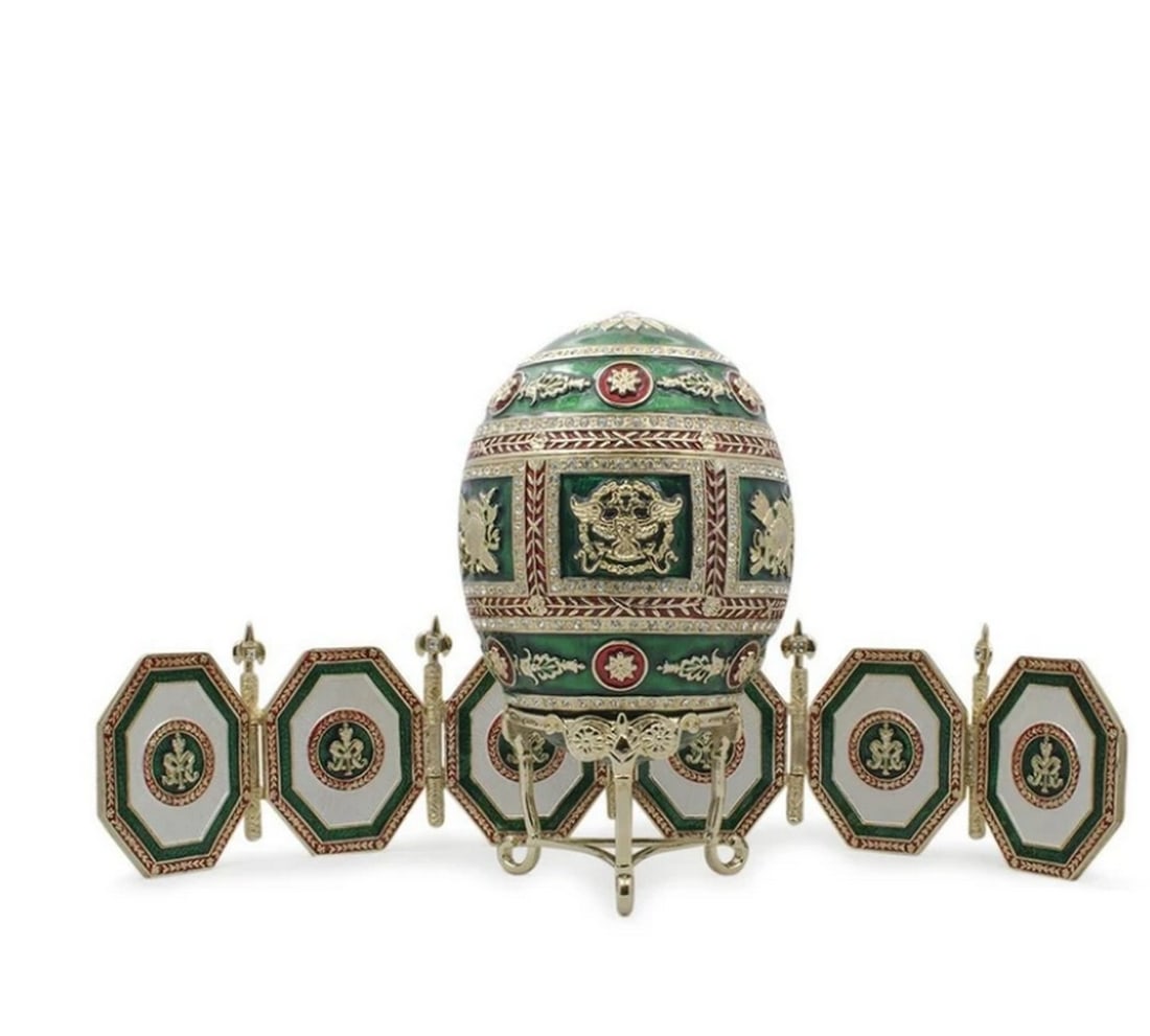 1912 Royal Russian Napoleonic Inspired Egg: 1912 Royal Russian Napoleonic Inspired Egg Dimensions: 6.5 Inches Tall X 3.5 Inches in Diameter View Photos for Further Details.