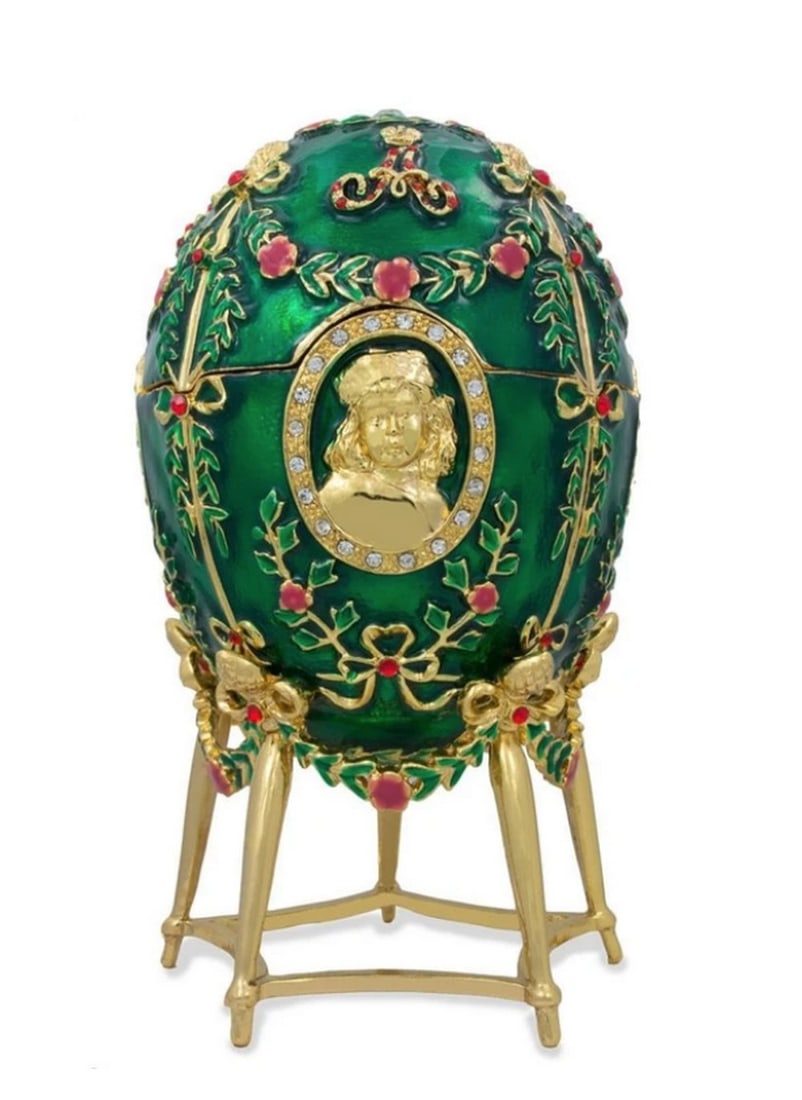 1908 Royal Russian Inspired Egg- Alexander Palace: 1908 Royal Russian Inspired Egg- Alexander Palace Dimensions: 6 Inches Tall View Photos for Further Details.