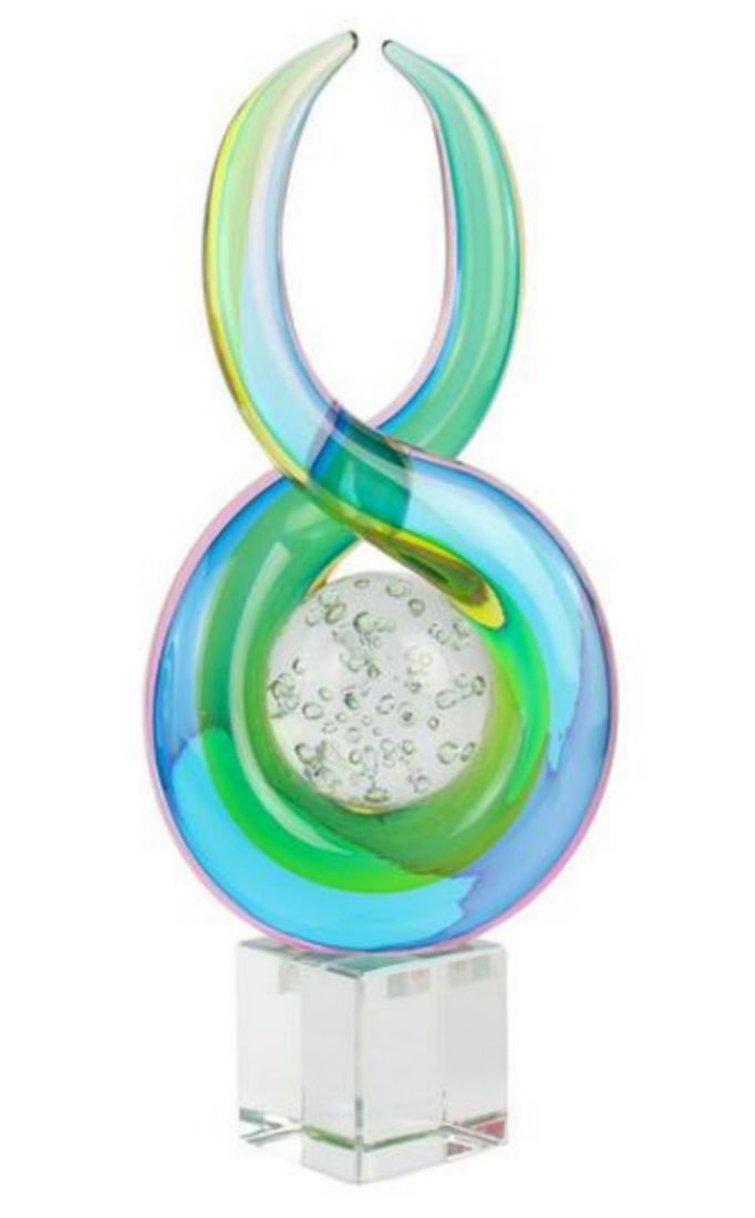 Colourful Abstract Murano Glass Sculpture (1 of 3)