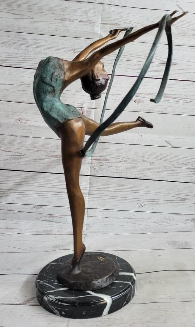 Graceful Dancer in Motion Original Bronze Sculpture by Collett - 21.5" x 14" (1 of 6)