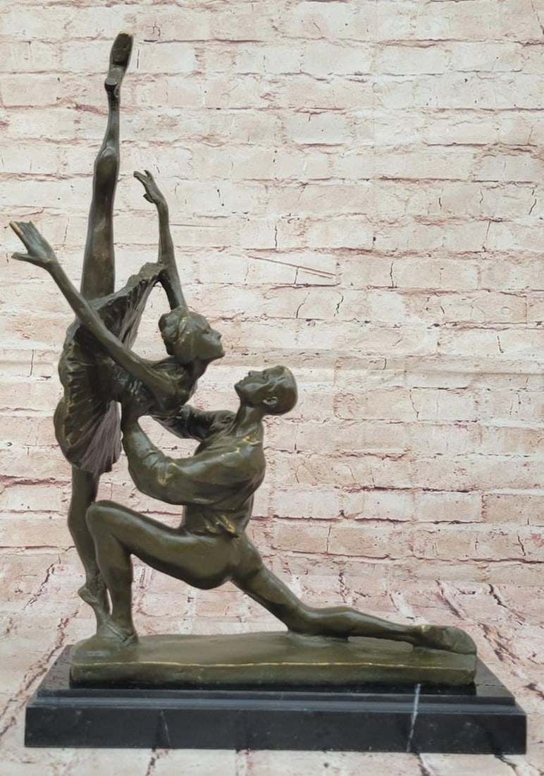 Grace in Motion – Original Bronze Sculpture by Aldo Vitaleh - 20" x 13": Grace in Motion – Original Bronze Sculpture by Aldo Vitaleh - 20" x 13" Celebrate the elegance of ballet with this limited edition bronze sculpture pair by renowned artist Aldo Vitaleh. Fea