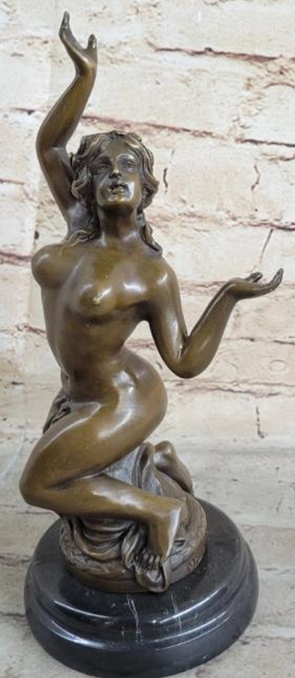 Mythical Nymph Bronze Sculpture: Mythical Nymph Bronze Sculpture A Stunning Nymph Creation With Exquisite Detail Cast By The Traditional Lost Wax Or Hot Cast Method This Is Not To Be Confused With Cheap Imitations. This