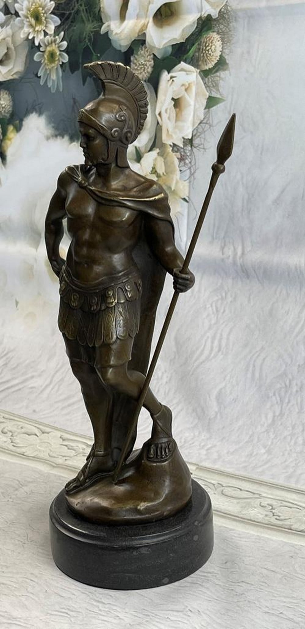 Signed Warrior Knight Bronze Dalou Statue - 2