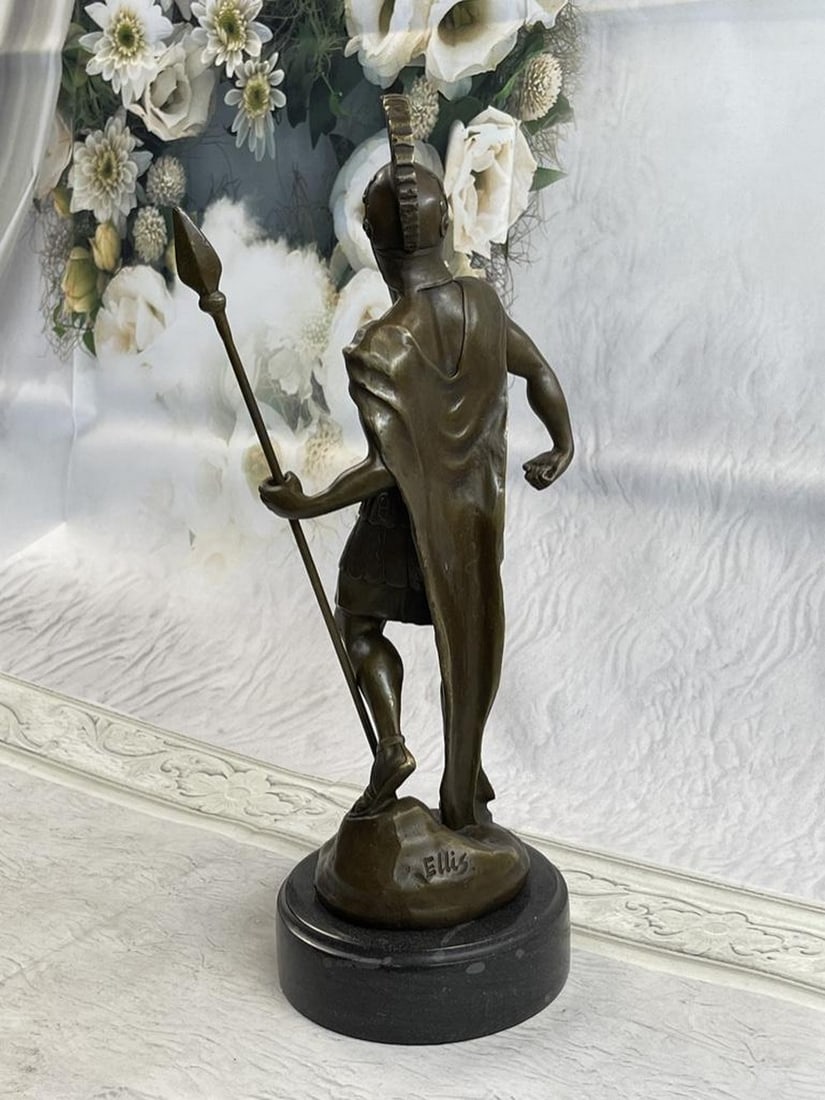 Signed Warrior Knight Bronze Dalou Statue - 3