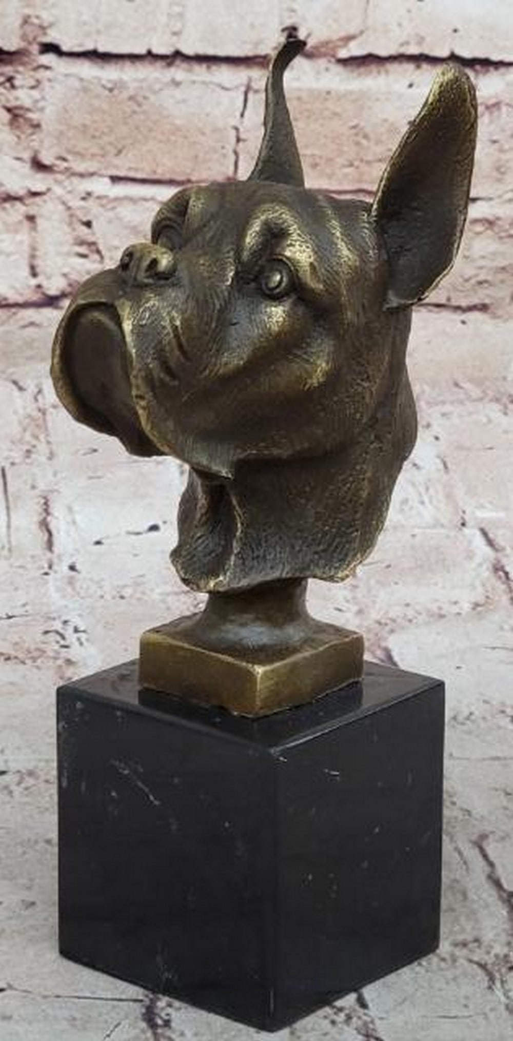 Boxer Dog Bust Bronze Sculpture: Boxer Dog Bust Bronze Sculpture This Boxer Dog Sculpture is handcrafted using the age-old art of bronze foundry casting. During this process, molten bronze is heated to over 2200 degrees and then car